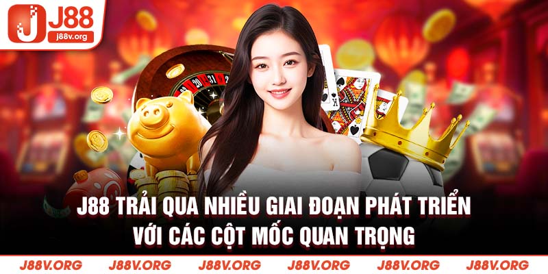 J88 trải qua nhiều giai đoạn phát triển với các cột mốc quan trọng